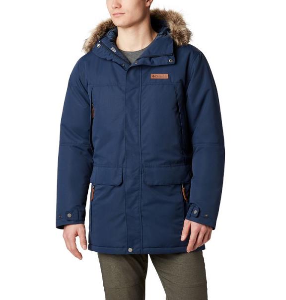 Columbia South Canyon Parkas Navy For Men's NZ24605 New Zealand